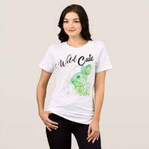 Triblenda Camiseta de mujer con diseño de liebre Wild Cute