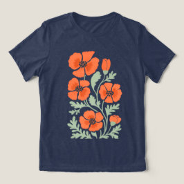 Triblenda Camiseta de mujer con estampado floral abstracto A