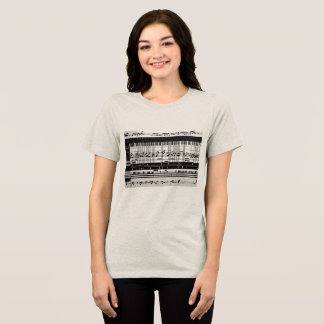 Triblenda Camiseta de mujer con notas musicales