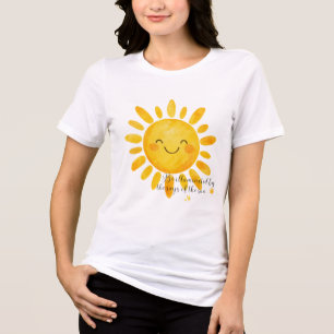 Triblenda Camiseta de mujer con sol sonriente lindo Luz so