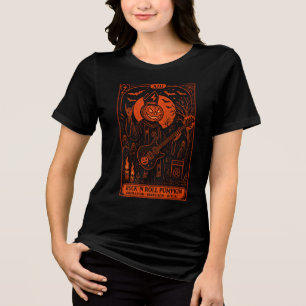 Triblenda Camiseta de mujer con tarjeta de tarot de calabaza