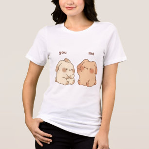 Triblenda Camiseta de mujer conejo lindo tú y yo