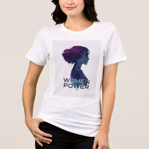 Triblenda Camiseta de mujer de bajo Poly poder arte feminist
