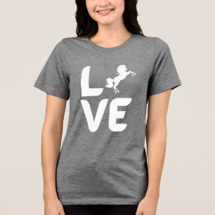 Triblenda Camiseta de mujer de caballo encabritado con la pa