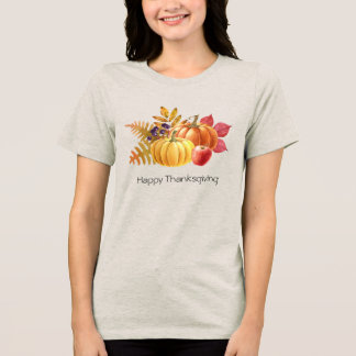 Triblenda Camiseta de mujer de calabaza de Acción de Gracias