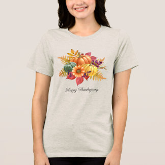 Triblenda Camiseta de mujer de calabaza de Acción de Gracias