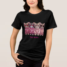 Camiseta de mujer de Happy Meowline’s con gatos li