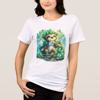 Triblenda Camiseta de mujer de perezoso de cristal lindo | K