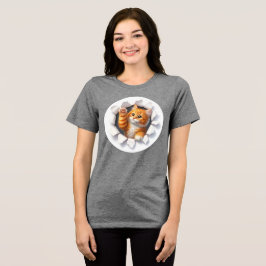 Triblenda Camiseta de mujer diseñada con gato personalizado