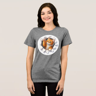 Triblenda Camiseta de mujer diseñada con gato personalizado