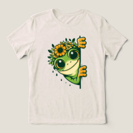 Triblenda Camiseta de mujer Floral Peek Frog de naturaleza