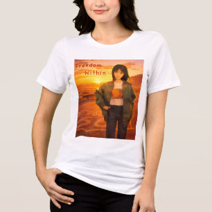 Triblenda Camiseta de mujer Freedom Within I Route 66
