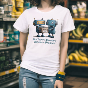Triblenda Camiseta de Mujer Llegada del Bebé Padres Robot Di