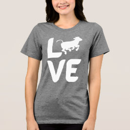 Triblenda Camiseta de mujer LOVE Vaca – Regalo para amantes