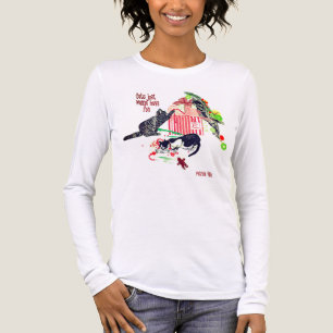 Triblenda Camiseta de mujer Navidad Gatos Solo Quieren Diver