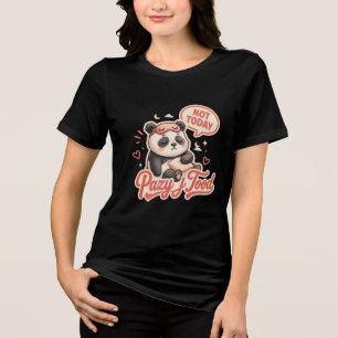 Triblenda Camiseta de mujer panda de humor perezoso