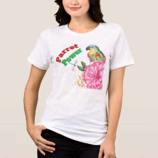 Triblenda Camiseta de mujeres con loro colorido
