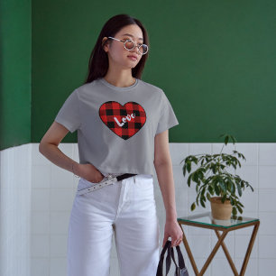 Triblenda Camiseta de mujeres de el día de San Valentín Plai