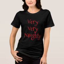 Camiseta de Navidad para Damas - Traviesa y Buena