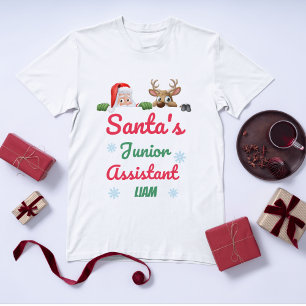Triblenda Camiseta de Navidades de niños ayudantes de Santa