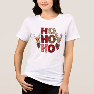 Triblenda Camiseta de Navidades de trío de renos festivos