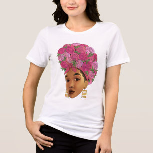 Triblenda Camiseta de niña Blasian con flores rosadas en el 