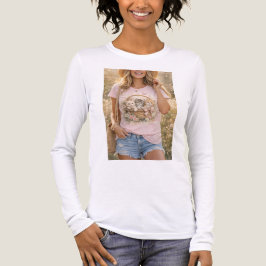 Triblenda Camiseta de niña con gráfico floral de gatitos lin
