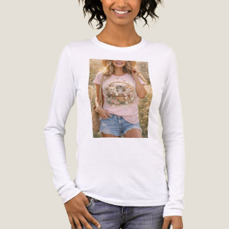 Triblenda Camiseta de niña con gráfico floral de gatitos lin