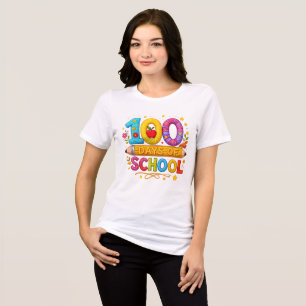 Triblenda Camiseta de niña profesora 100 días de colegio con