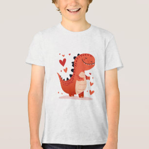Triblenda Camiseta de niños con amor a dinosaurios lindos