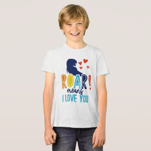 Triblenda Camiseta de niños con amor - Tee de niños de Dino