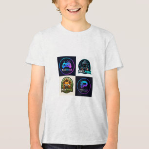 Triblenda Camiseta de niños con insignias de juegos retro