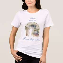 Triblenda Camiseta de novia de boda floral soñadora