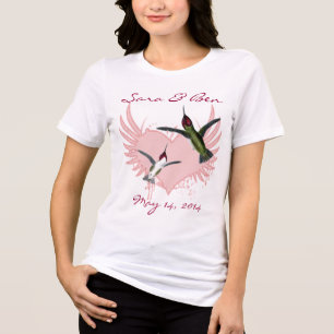 Triblenda Camiseta de novia que atrapa a las aves y al coraz