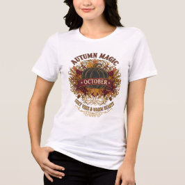 Triblenda Camiseta de Octubre Mágico Otoño - Vibes acogedora