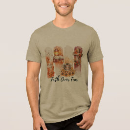 Triblenda Camiseta de otoño Salmo 23:4 Fe sobre Miedo
