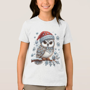 Triblenda Camiseta de Owl Holiday para navidades