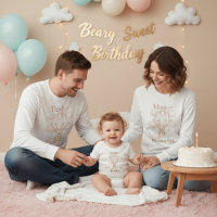 Camiseta de Papá Adorable del Cumpleaños del Oso