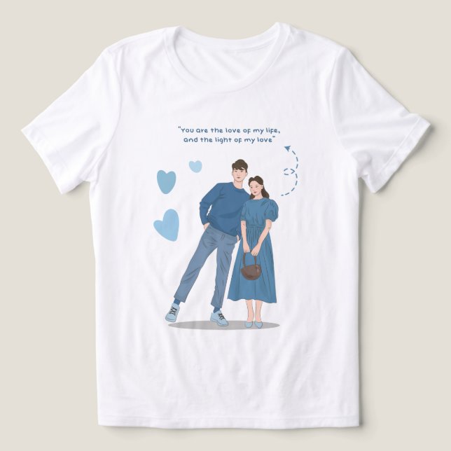 Triblenda Camiseta de pareja romántica (Diseño delantero )