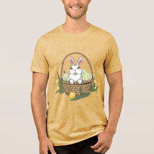 Triblenda Camiseta de Pascua Conejo de Pascua Cesta Camiseta