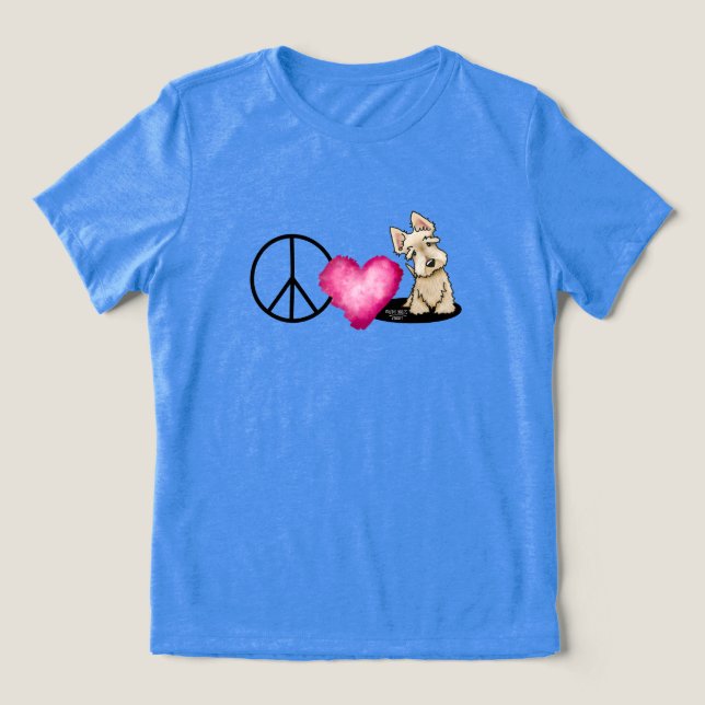 Triblenda Camiseta de Peace Love Scotties (Diseño delantero )