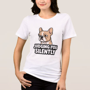 Triblenda Camiseta de perro bulldog francés beige que te juz