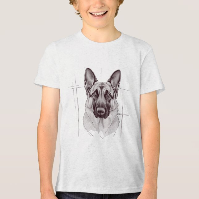 Triblenda Camiseta de perro pastor alemán (Anverso)