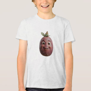 Triblenda Camiseta de personaje de cactus pera púrpura lindo