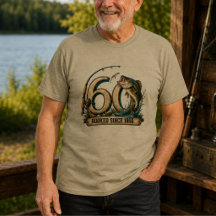 Camiseta de pesca por 60 cumpleaños Enganchado des
