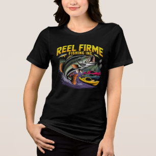 Triblenda Camiseta de pesca Reel Firme Fishing Inc para muje