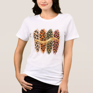 Triblenda Camiseta de pinceladas con estampado de guepardo d