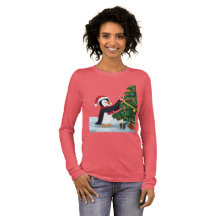 Camiseta de pingüino navideño adorable