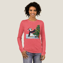 Triblenda Camiseta de pingüino navideño adorable