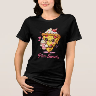 Triblenda Camiseta de Pizza Dulce Monada Kawaii Pizza